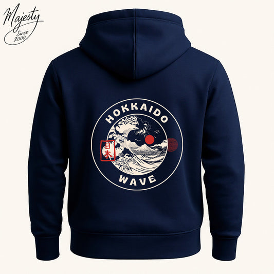 هودي كحلي مخصص-موج البحر | Custom Navy blue Hoodie-Waves