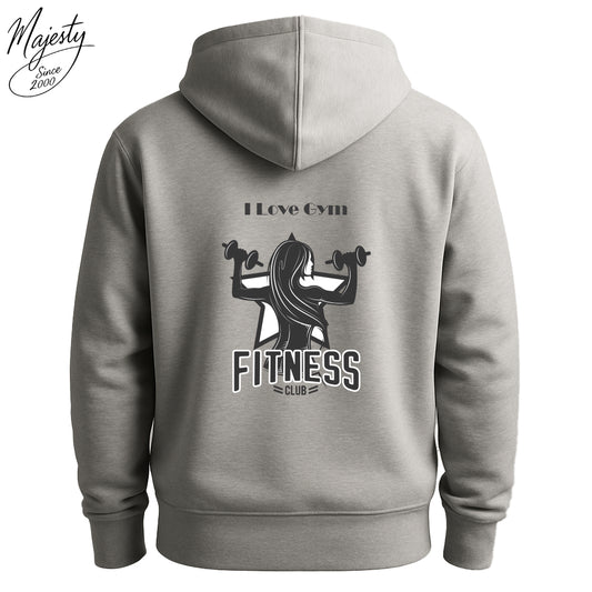 هودي رمادي لعشاق الجيم |  Gray Hoodie For Gym Lovers