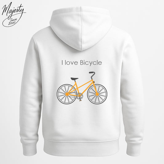 هودي أبيض لعشاق الدراجات الهوائية | White Hoodie For Bicycle Lovers