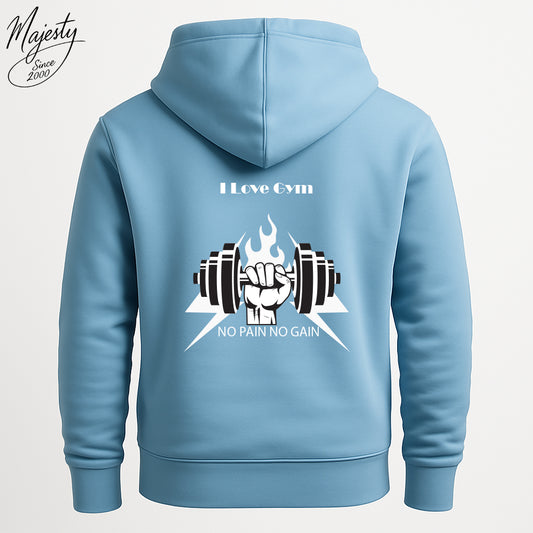 هودي أزرق سماوى لعشاق الجيم |  Sky-Blue Hoodie For Gym Lovers