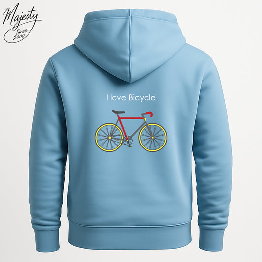هودي أزرق سماوى لعشاق الدراجات الهوائية | Sky-Blue Hoodie For Bicycle Lovers
