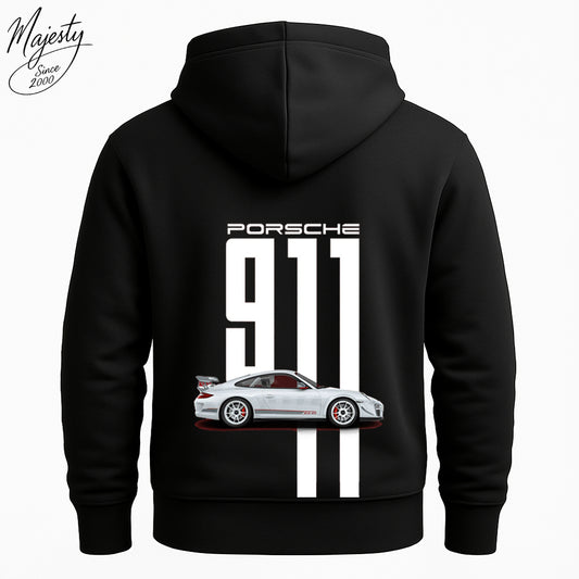 هودي أسود مخصص-بورش | Custom Black Hoodie-Porsche