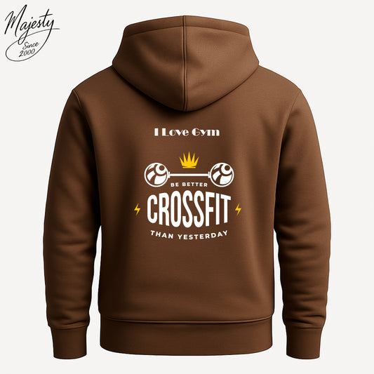 هودي بني لعشاق الجيم |  Brown Hoodie For Gym Lovers