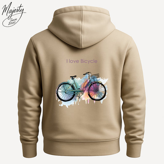هودي بيج لعشاق الدراجات الهوائية |  Beige Hoodie For Bicycle Lovers