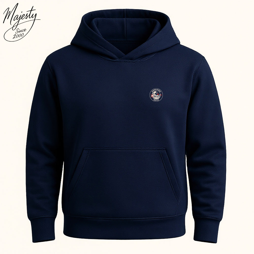 هودي كحلي مخصص-موج البحر | Custom Navy blue Hoodie-Waves