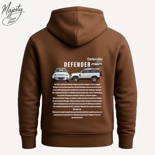 هودي بني لعشاق السيارات-ديفندر | Brown Hoodie For Car Lovers-Defender