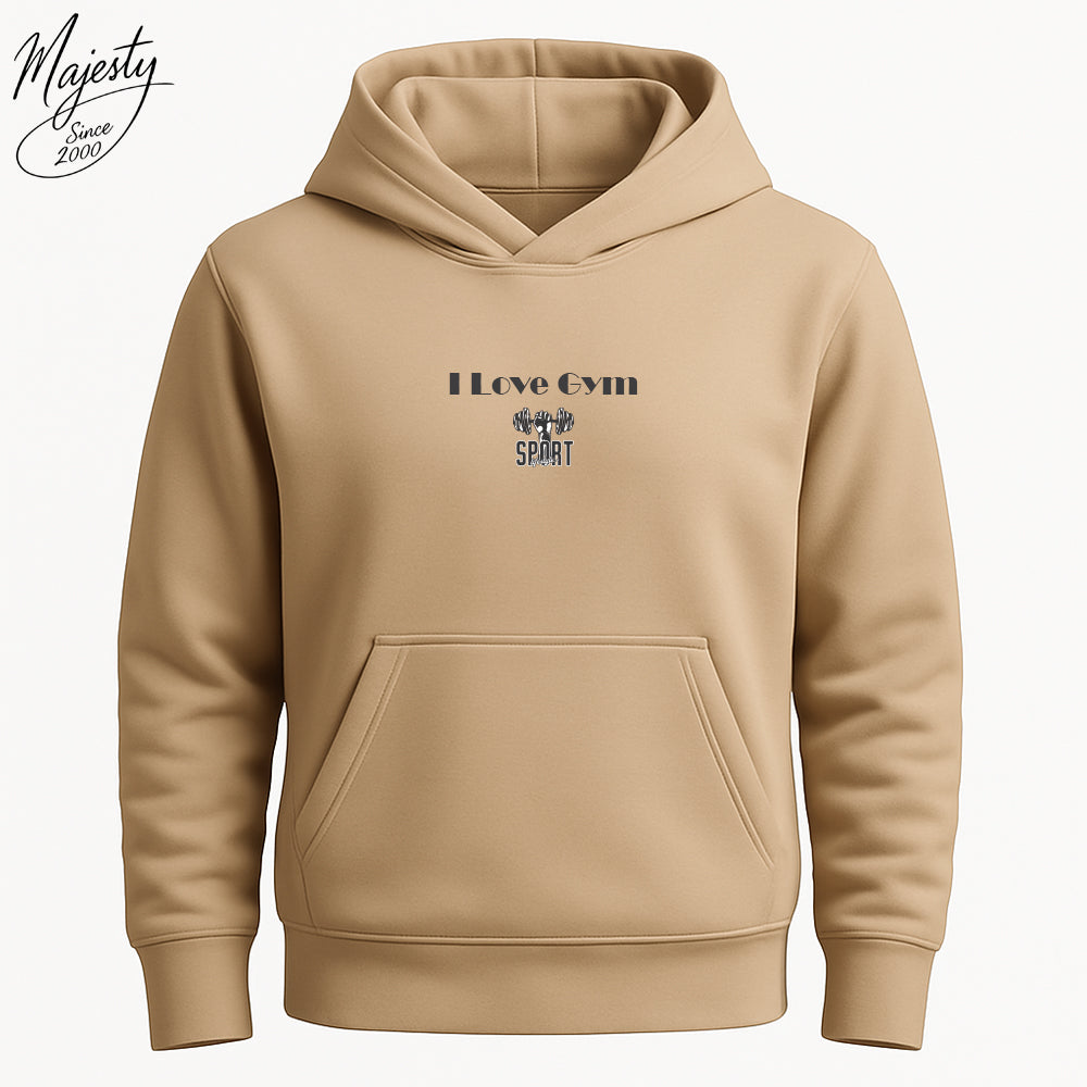 هودي بيج لعشاق الجيم |  Beige Hoodie For Gym Lovers
