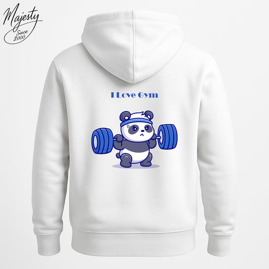 هودي أبيض لعشاق الجيم |  White Hoodie For Gym Lovers