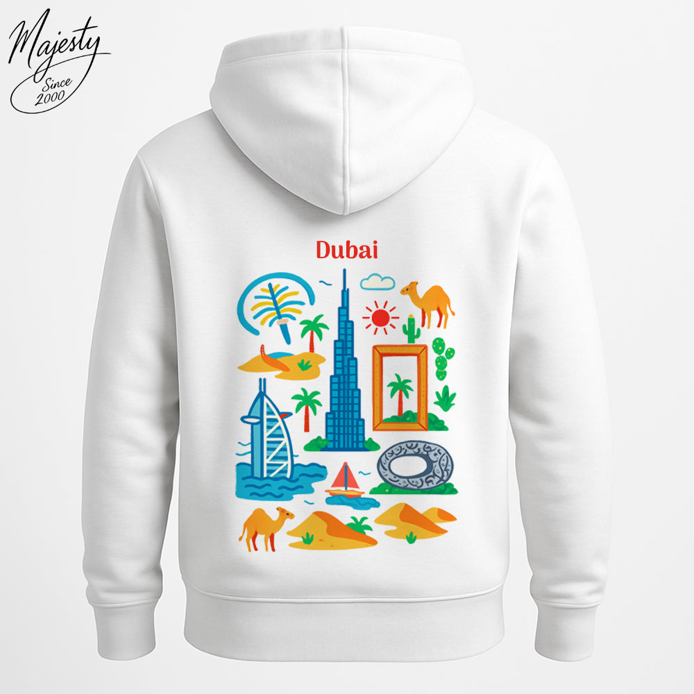 هودي أبيض مخصص | Custom White Hoodie UAE