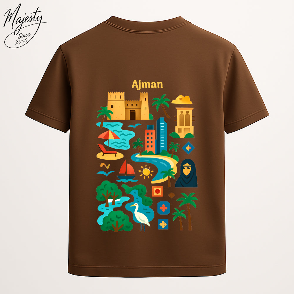 تيشيرت بني عجمان - Brown T-Shirt Ajman | ماجستي شوب