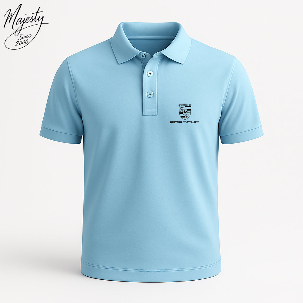 تيشيرت بولو أزرق سماوي - Sky Blue Polo T-Shirt | ماجستي شوب