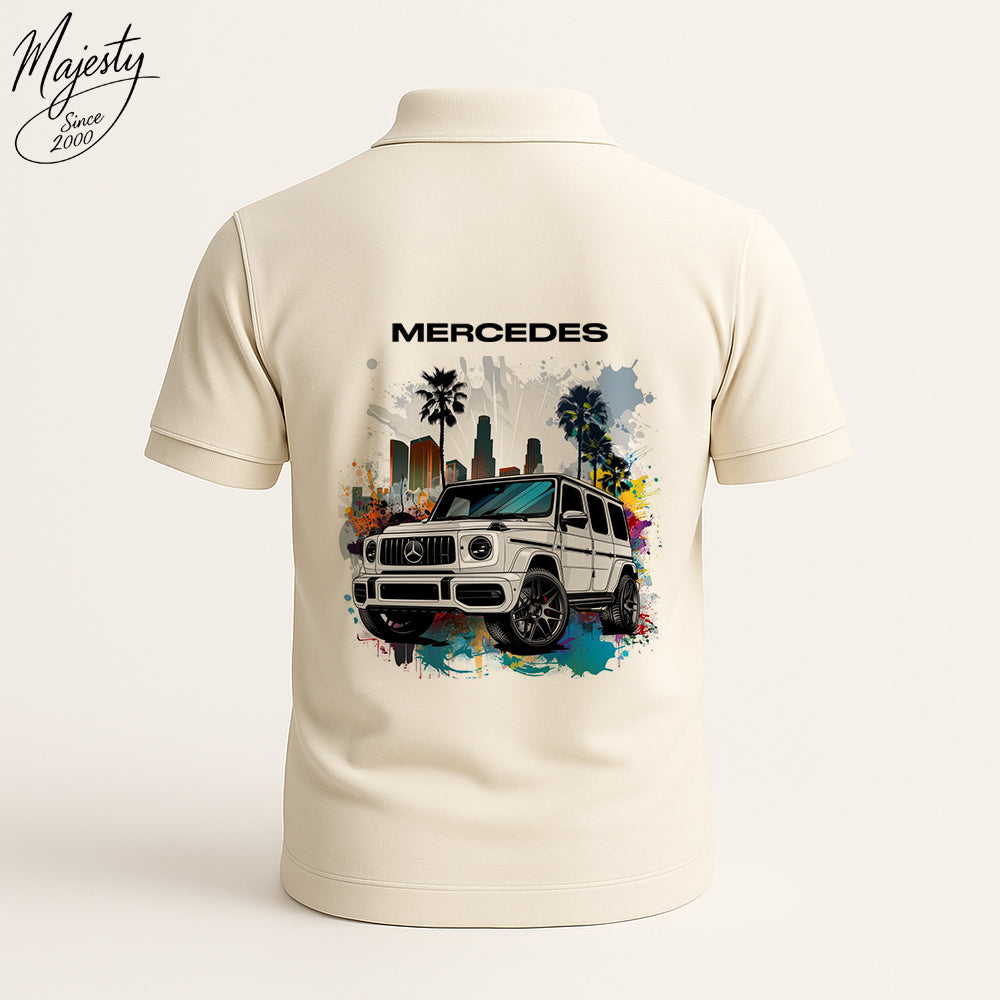 تيشيرت بولو أبيض فاتح - Off-White Polo T-Shirt | ماجستي شوب