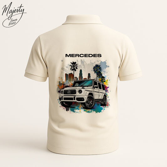تيشيرت بولو أبيض فاتح - Off-White Polo T-Shirt | ماجستي شوب