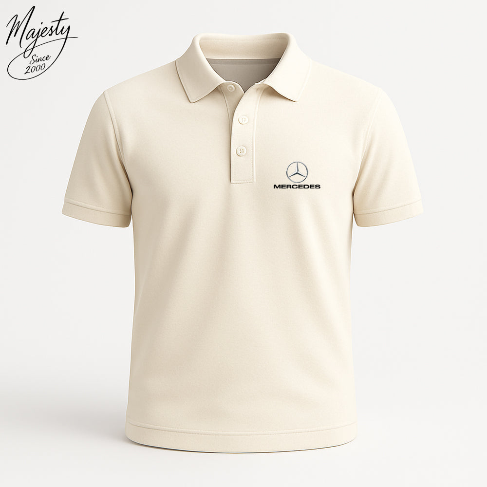 تيشيرت بولو أبيض فاتح - Off-White Polo T-Shirt | ماجستي شوب