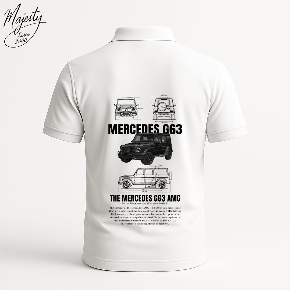 تيشيرت بولو أبيض - White Polo T-Shirt | ماجستي شوب