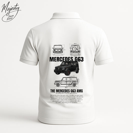 تيشيرت بولو أبيض - White Polo T-Shirt | ماجستي شوب